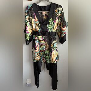 Tiffany’s Closet Colourful Kimono-Style Top and Pants Set